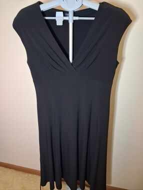 Chaps V Neck Black Dress